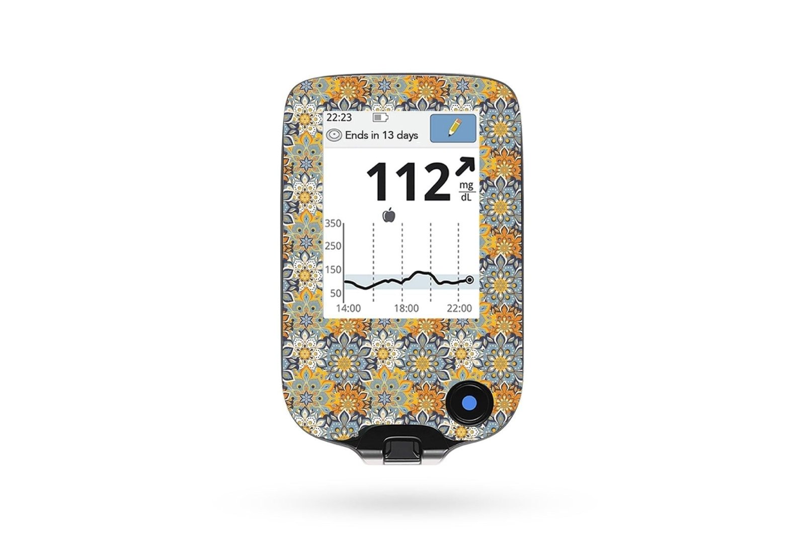 Sharp Flowers Sticker for Freestyle Libre Reader diabetes CGMs and insulin pumps
