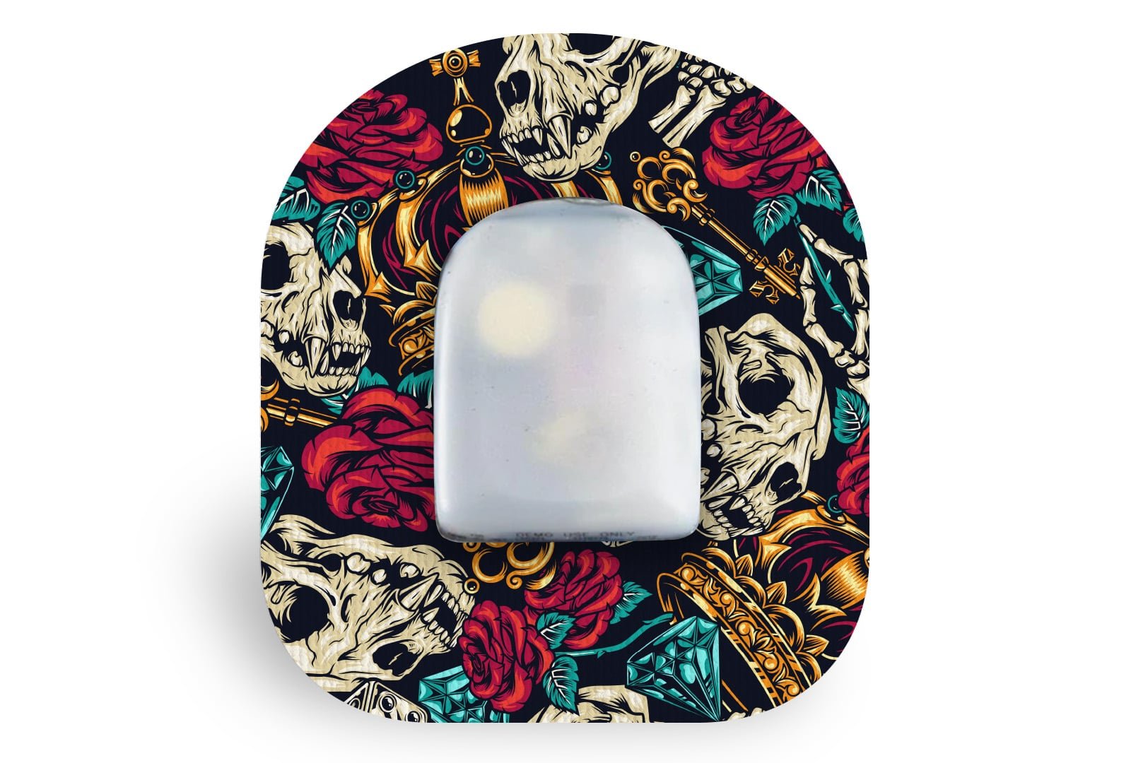 Skulls & Roses Patch - Omnipod for Single diabetes supplies and insulin pumps
