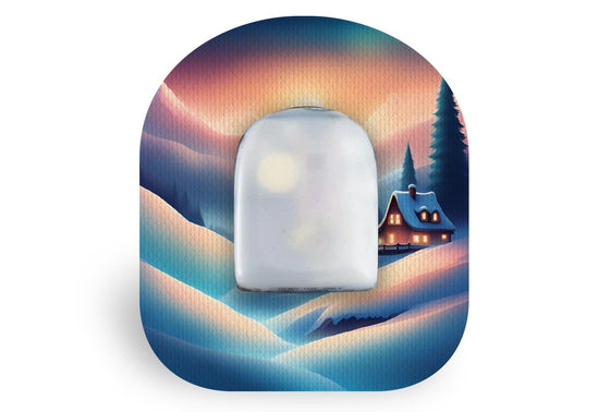 Snowy Cabin Patch for Omnipod diabetes supplies and insulin pumps