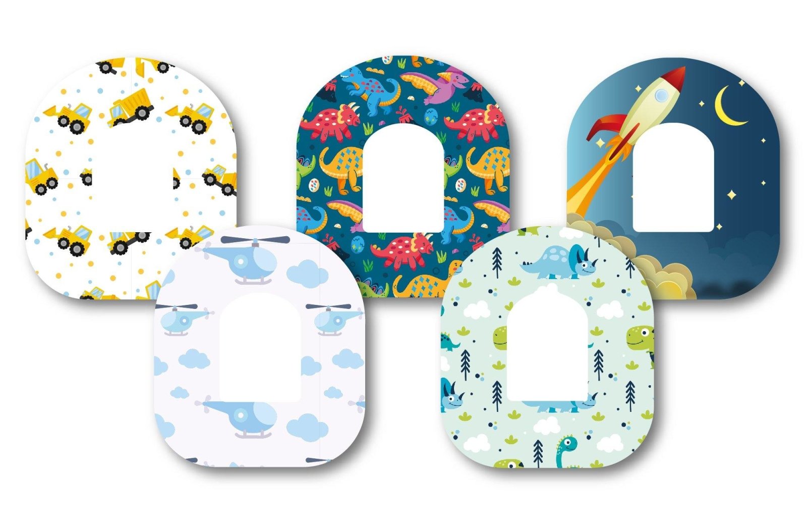 STEM Kids Patch Pack for Omnipod - 5 Pack diabetes CGMs and insulin pumps