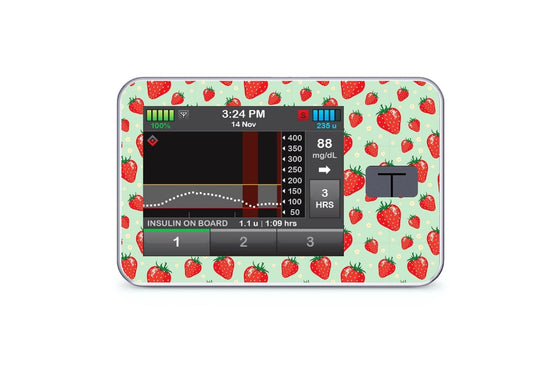 Strawberries Sticker - T-Slim for diabetes CGMs and insulin pumps
