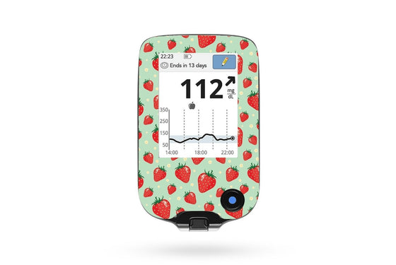 Strawberries Sticker for Libre Reader diabetes CGMs and insulin pumps