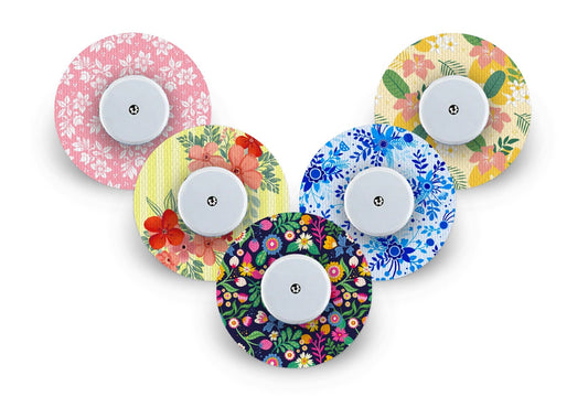 Summer Flowers Pack for Freestyle Libre 2 diabetes CGMs and insulin pumps