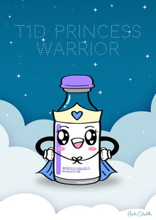  T1D Princess Warrior Poster for A4 diabetes supplies and insulin pumps