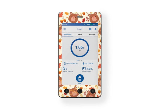 Teddy Bear Sticker - Omnipod Dash PDM for diabetes CGMs and insulin pumps
