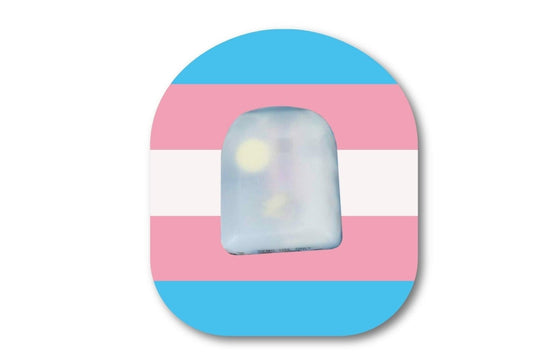 Trans Awareness Pride Patch for Omnipod diabetes CGMs and insulin pumps