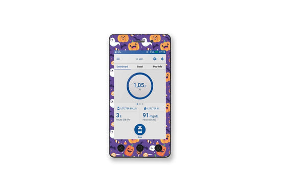 Trick or Treat Sticker for Omnipod Dash PDM diabetes CGMs and insulin pumps