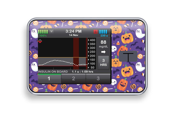 Trick or Treat Sticker for T-Slim diabetes CGMs and insulin pumps