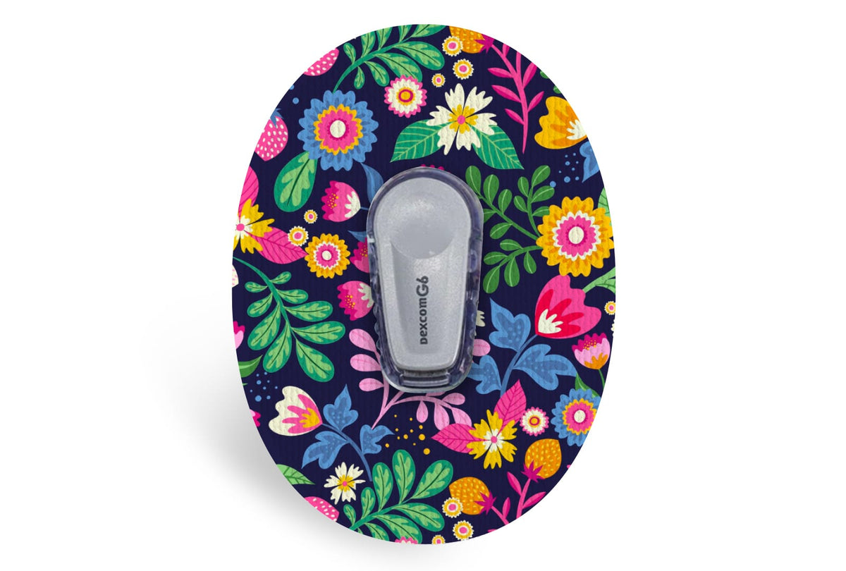 Vibrant Flowers Patch for Dexcom G6 / One diabetes CGMs and insulin pumps