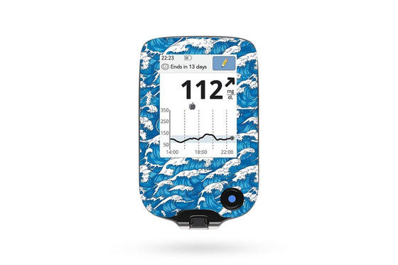 Waves Sticker for Libre Reader diabetes CGMs and insulin pumps